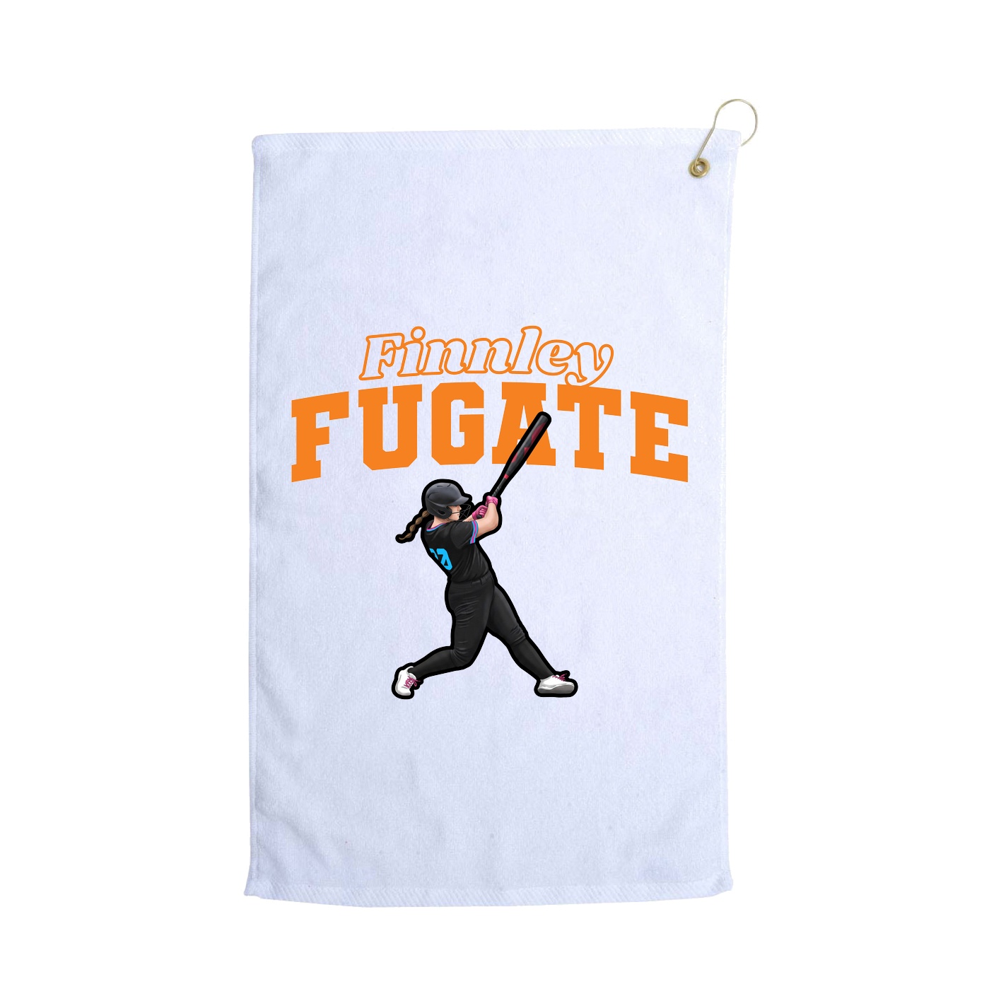 Golf Towel — Name Arch in White