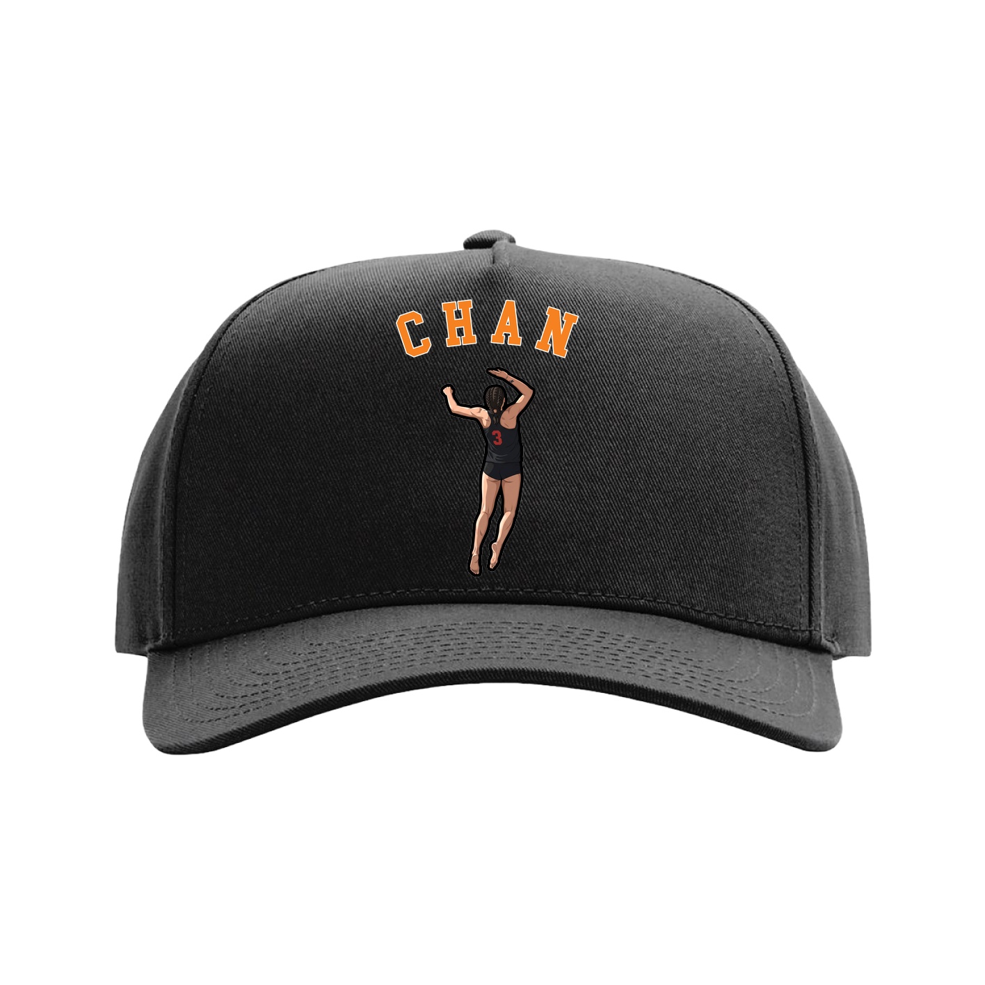 Full Fabric Five-Panel Champ Cap — Shirsey Arch in Black