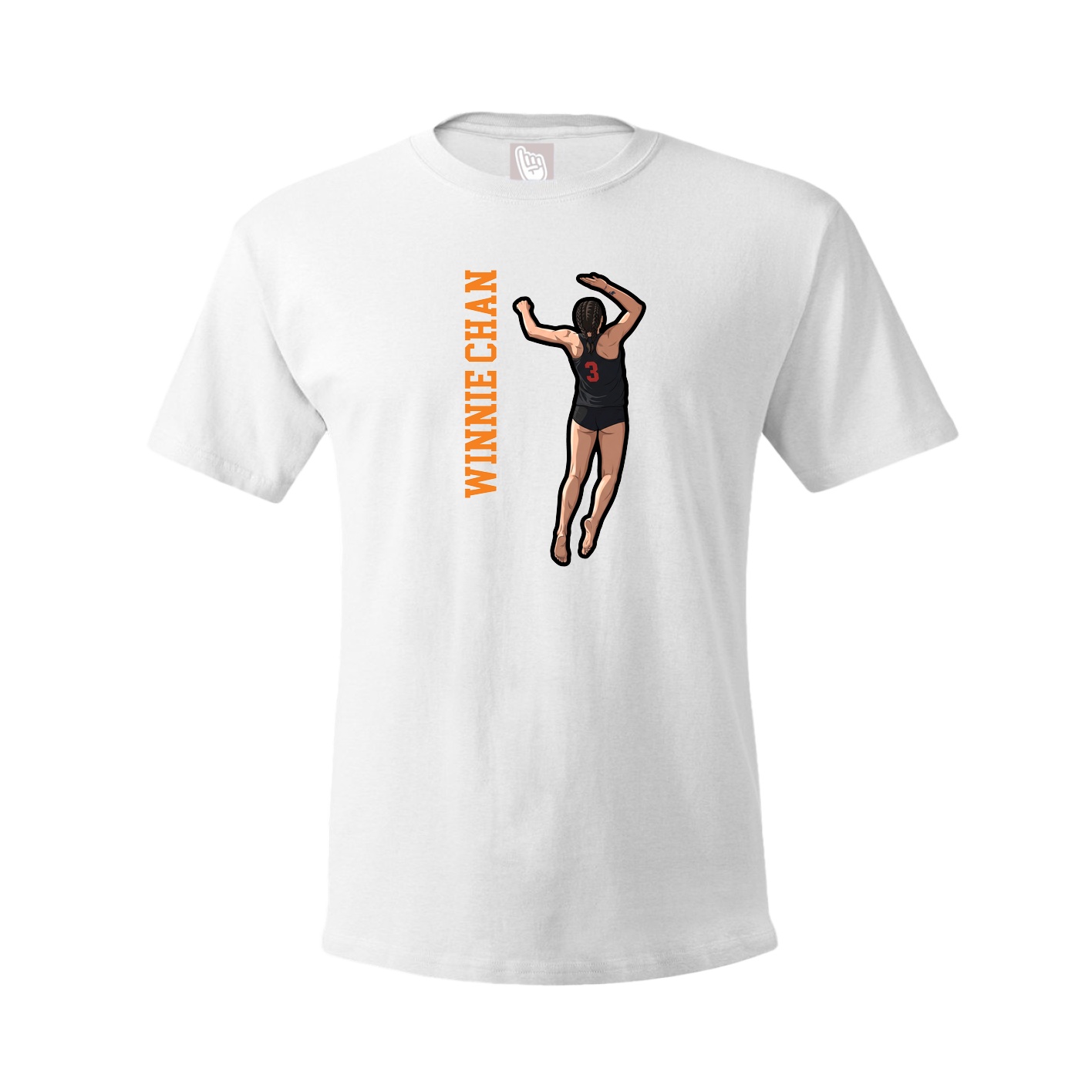 Youth Tee — Name Vertical in White