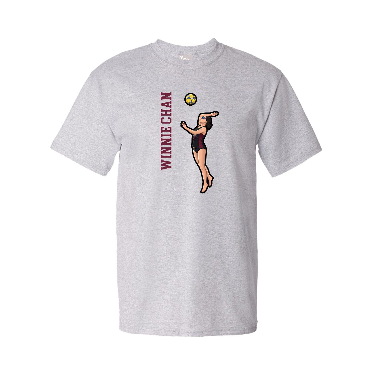 Youth Tee — Name Vertical in Grey