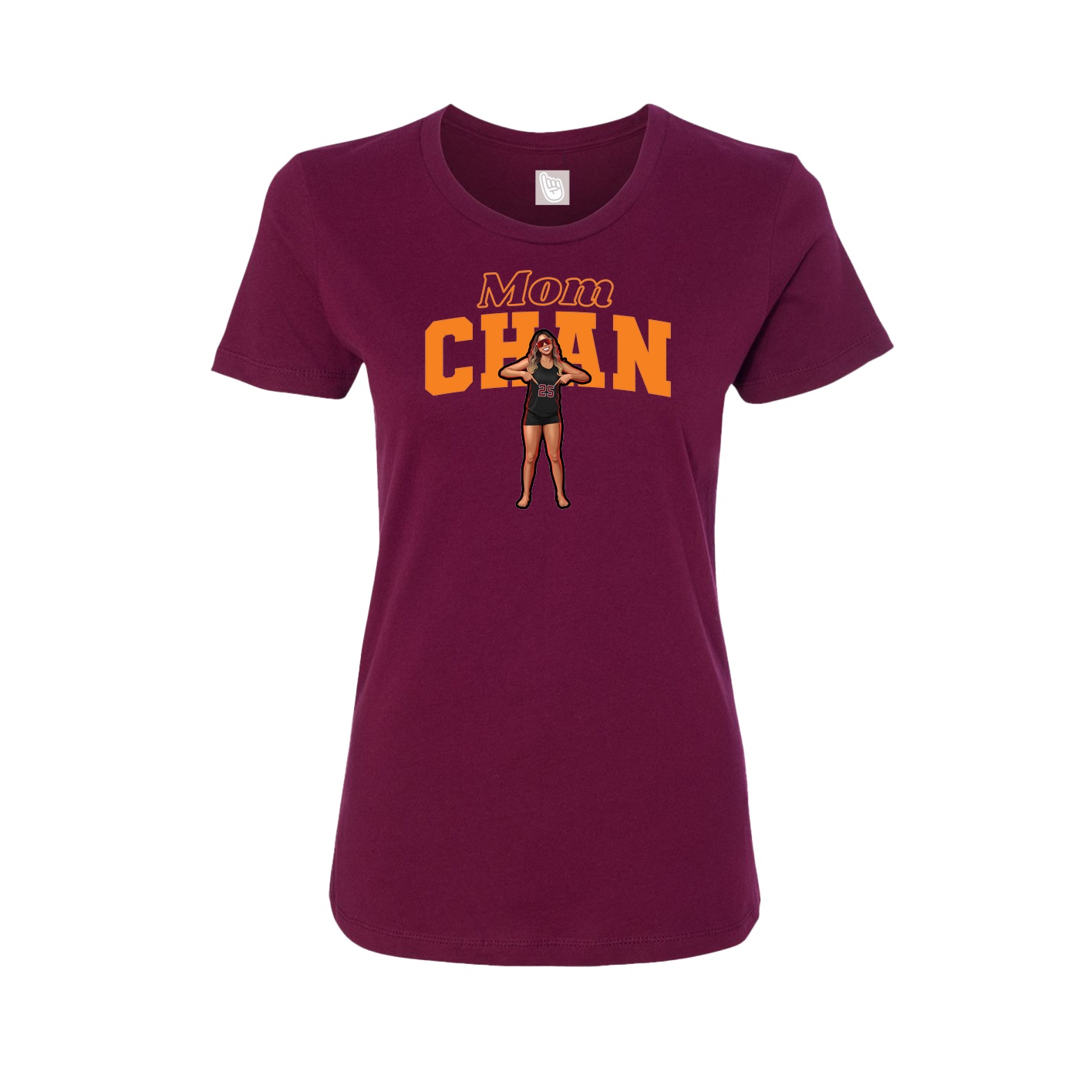 Womens Tee — Mothers Day Block in Maroon