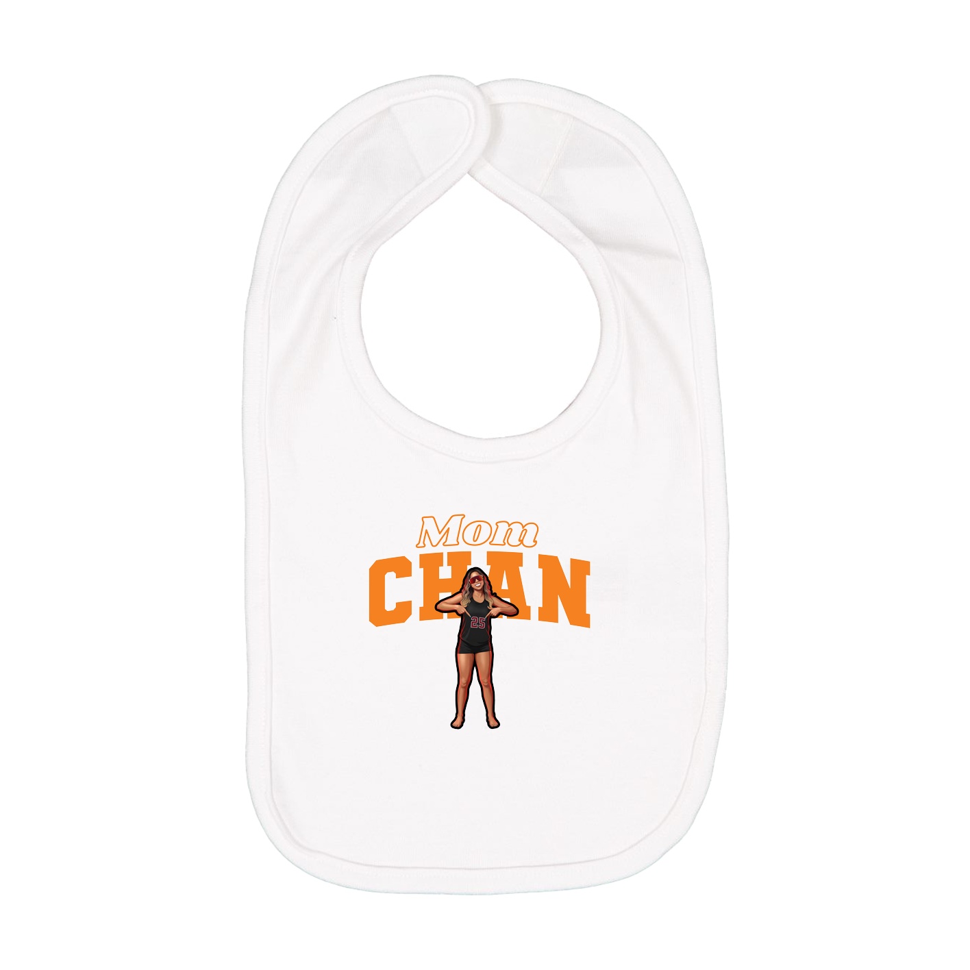 Infant Bib — Mothers Day Block in White
