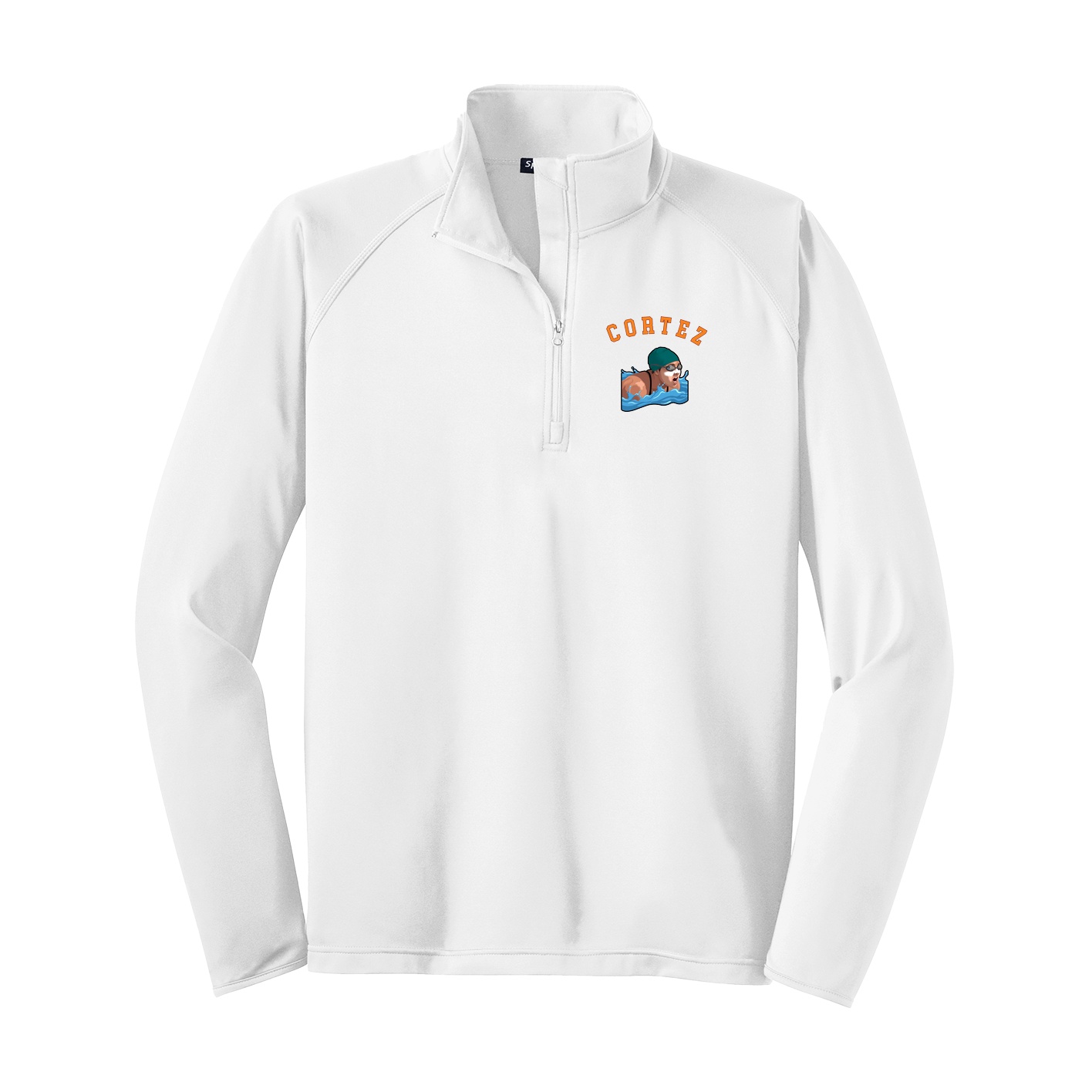 Q-Zip Pullover — Shirsey Arch in White