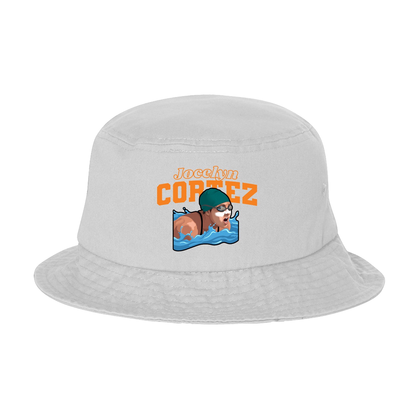 Bucket Cap — Name Arch in White
