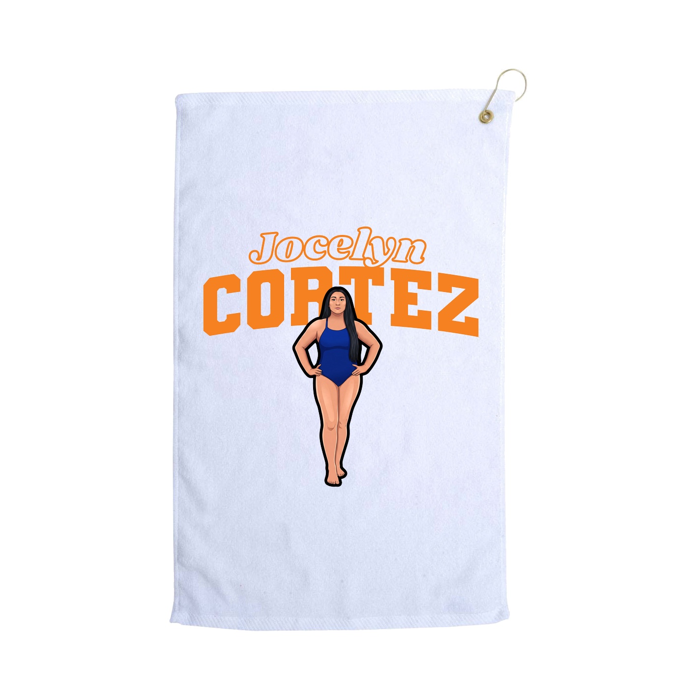 Golf Towel — Name Arch in White