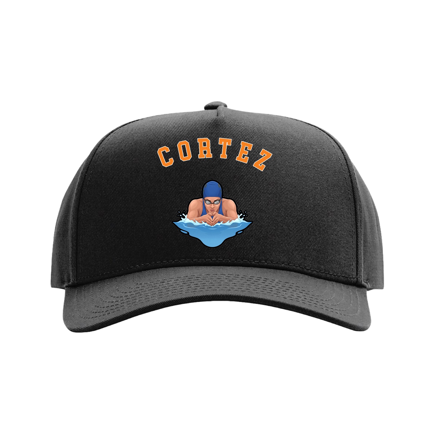 Full Fabric Five-Panel Champ Cap — Shirsey Arch in Black