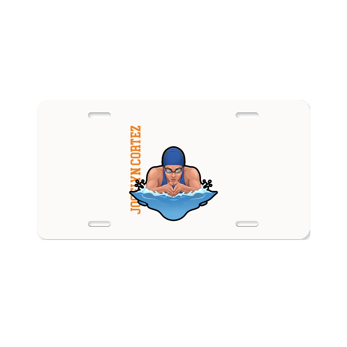 License Plate — Name Vertical in Classic