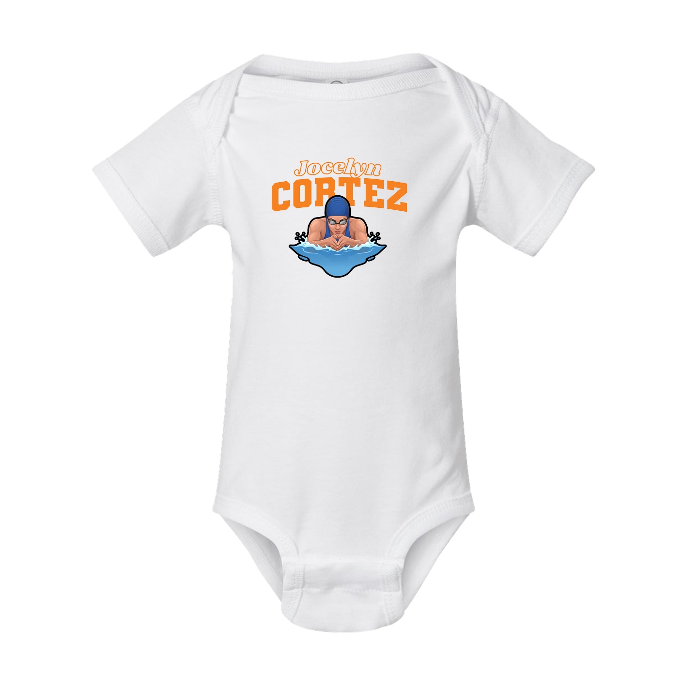 Baby Onesie — Name Arch in White