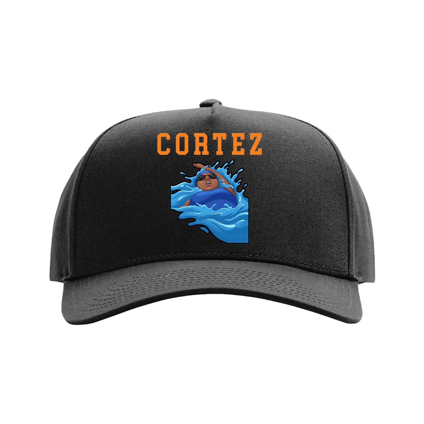 Full Fabric Five-Panel Champ Cap — Shirsey in Black