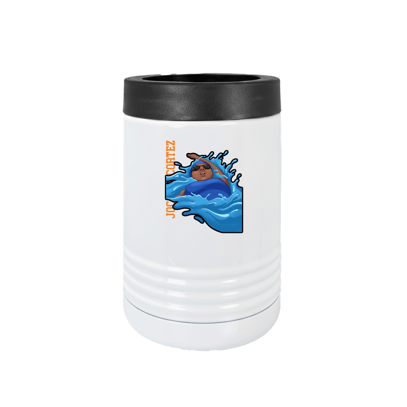 Beverage Holder — Name Vertical in White