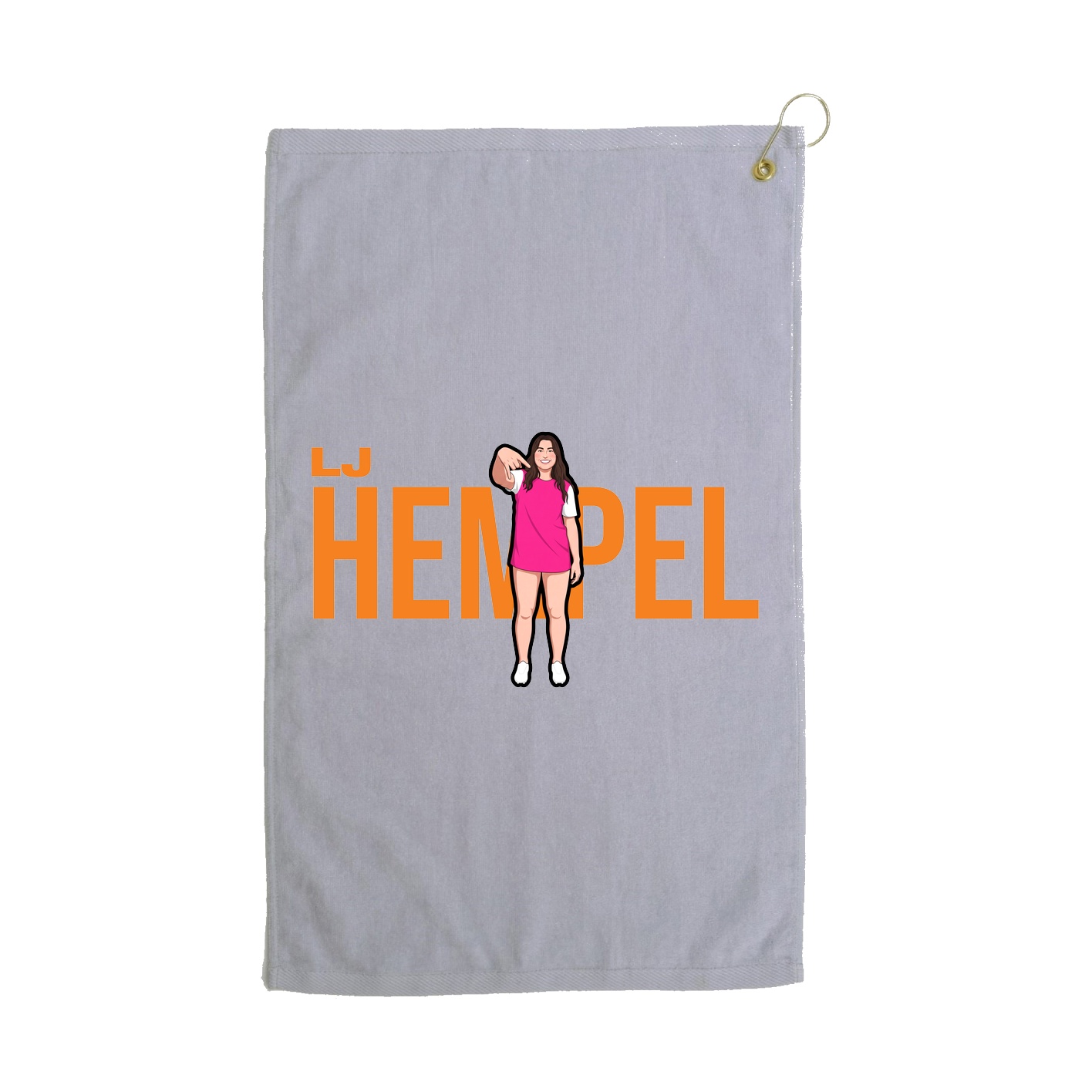 Golf Towel — Player Name in Grey