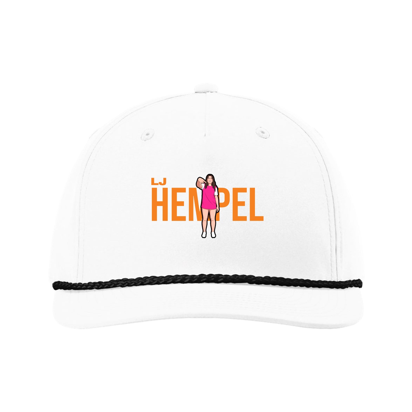 Five-Panel Classic Rope Cap — Player Name in White