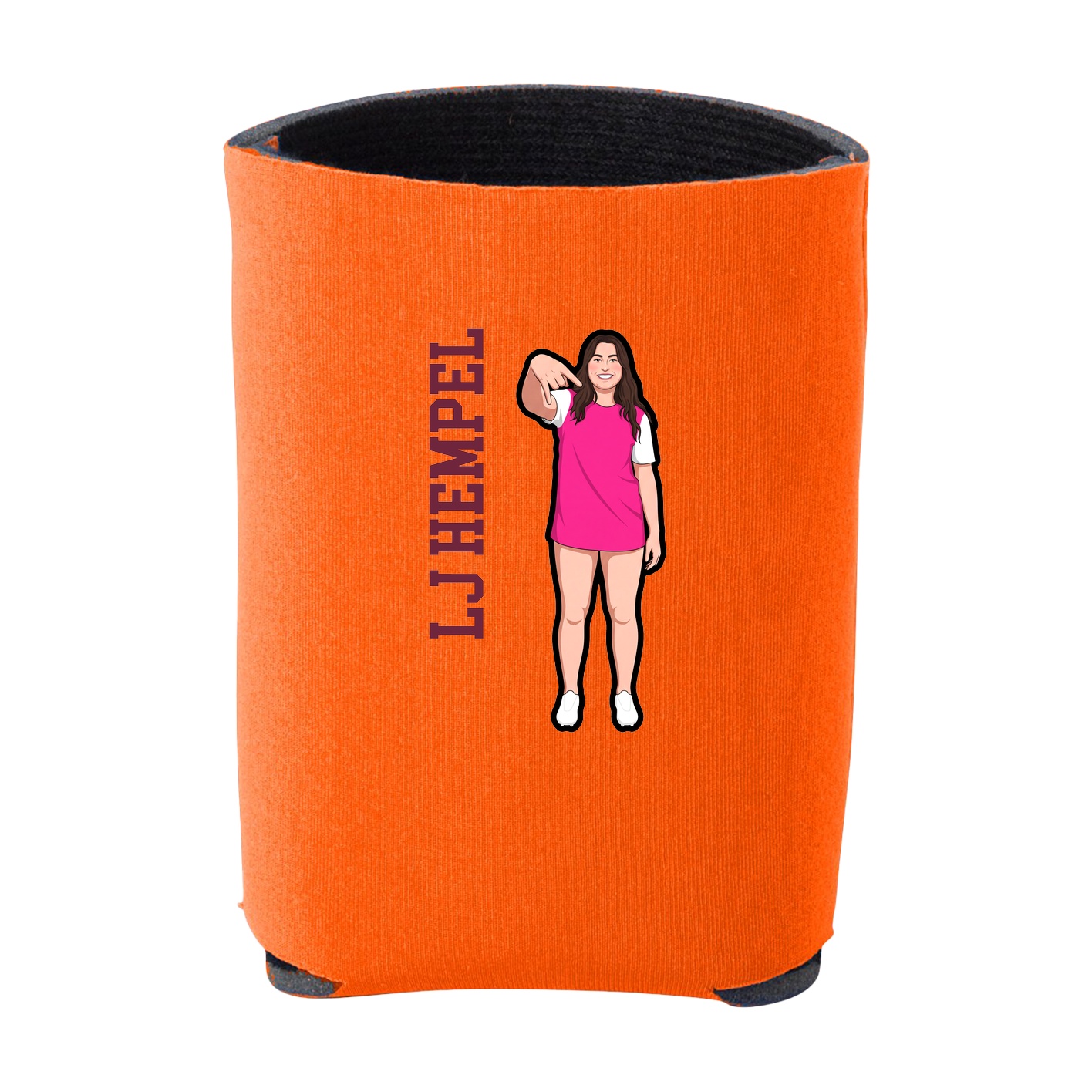 Can Holder — Name Vertical in Orange