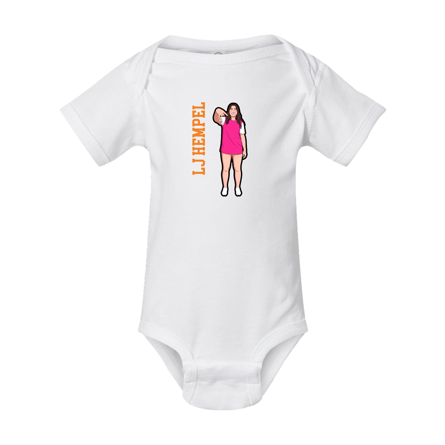Baby Onesie — Name Vertical in White