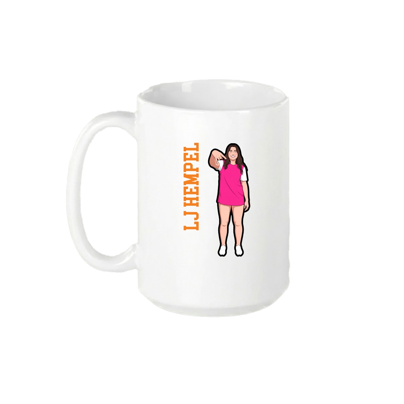 15oz Coffee Mug — Name Vertical in White
