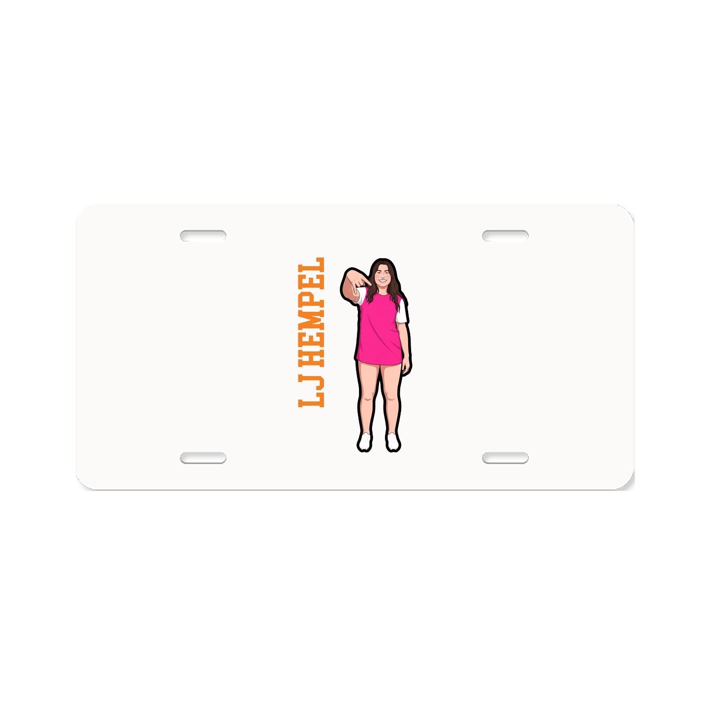License Plate — Name Vertical in Classic
