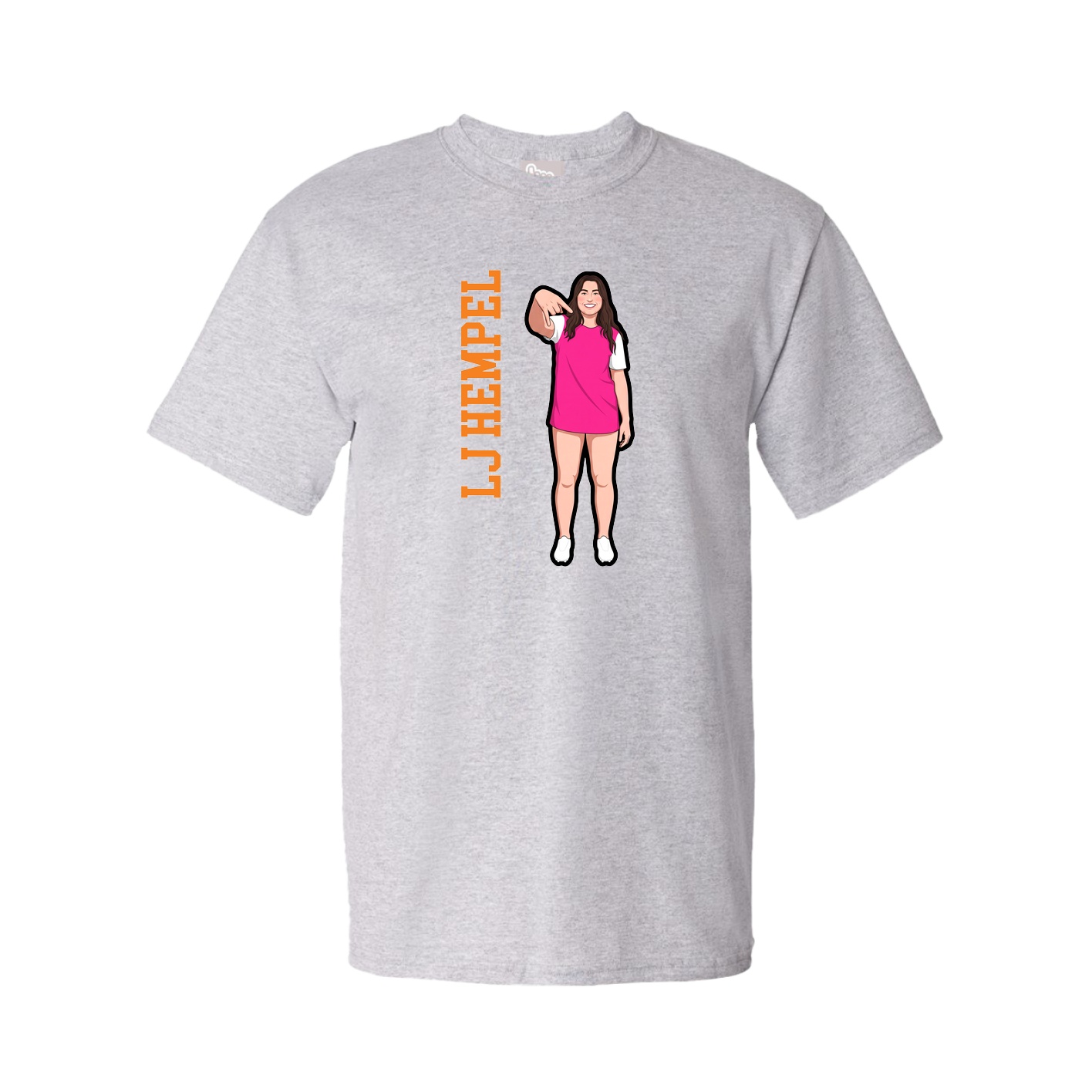 Tee — Name Vertical in Grey