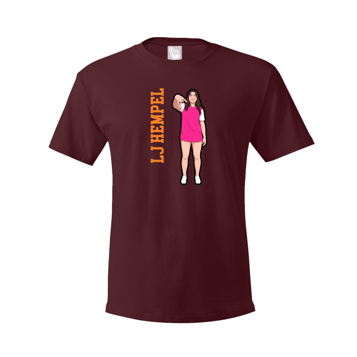Youth Tee — Name Vertical in Maroon