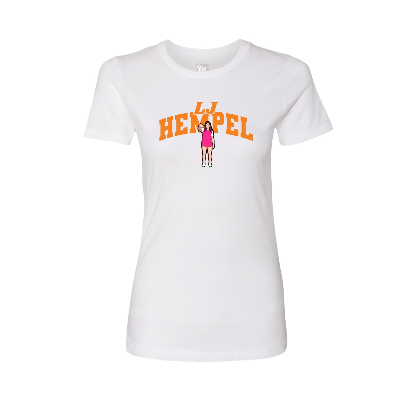 Fitted Women's Tee — Signature Arch in White