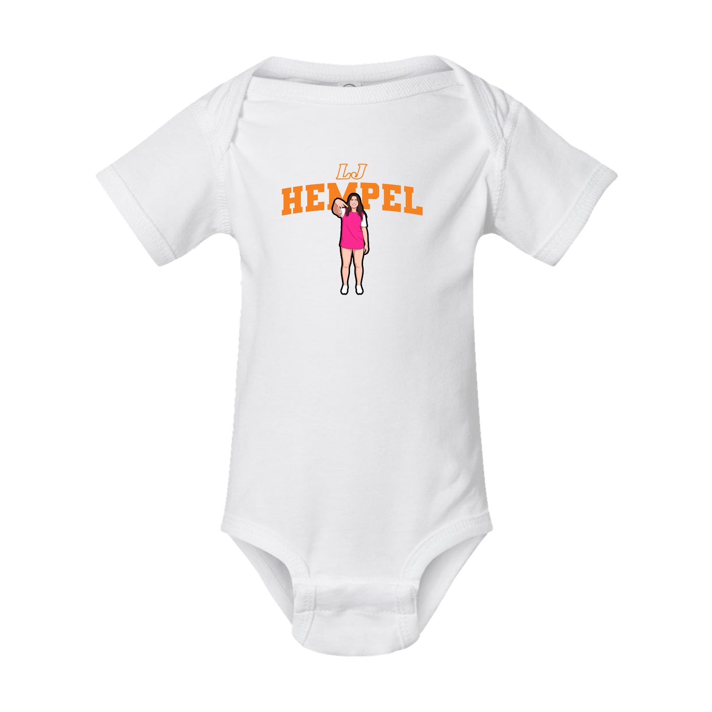 Baby Onesie — Name Arch in White