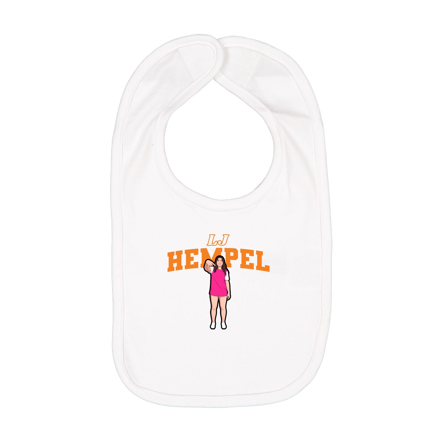 Infant Bib — Name Arch in White