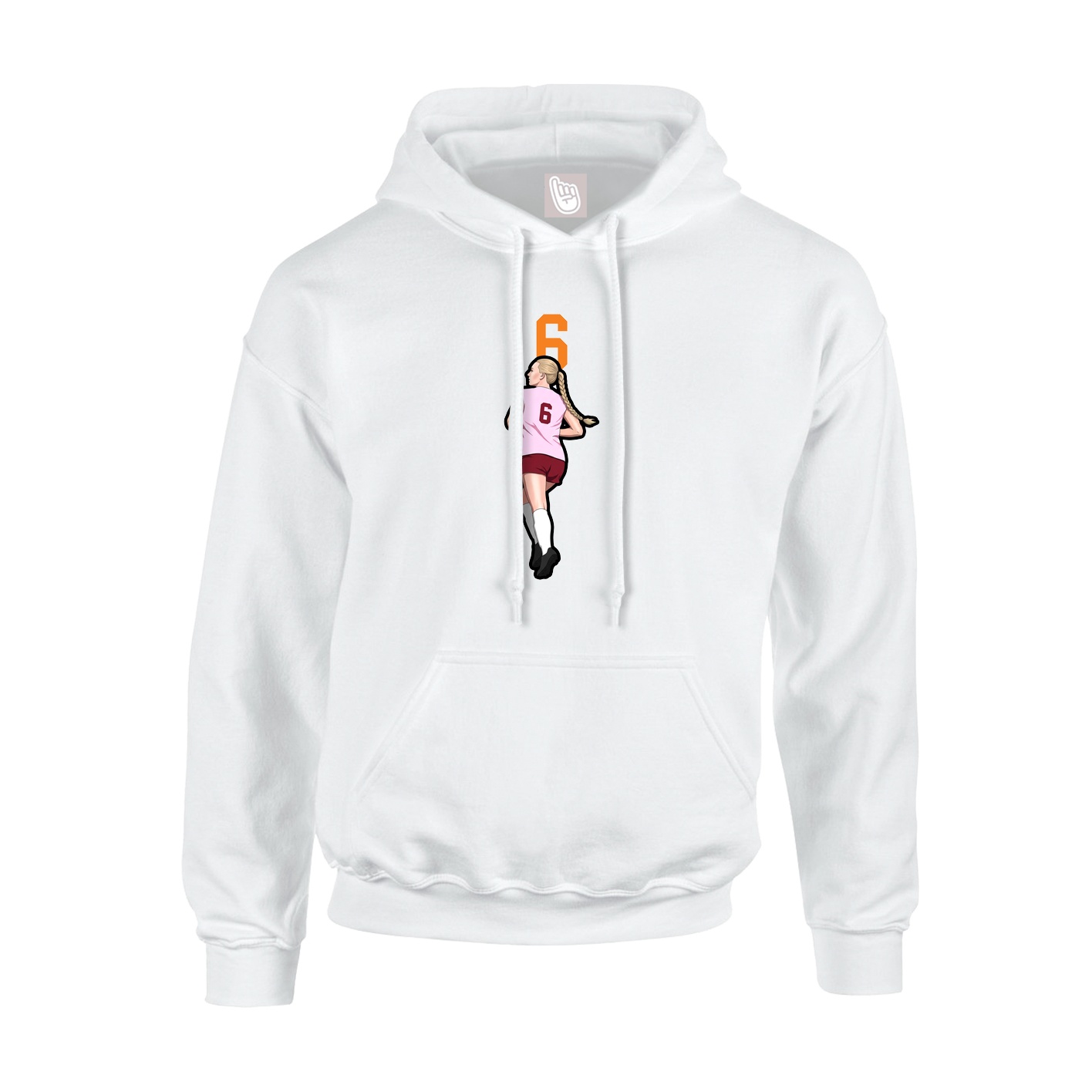 Youth Hoodie — Number Top in White