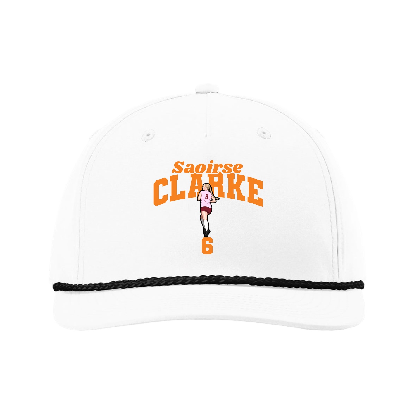Five-Panel Classic Rope Cap — Signature Arch in White