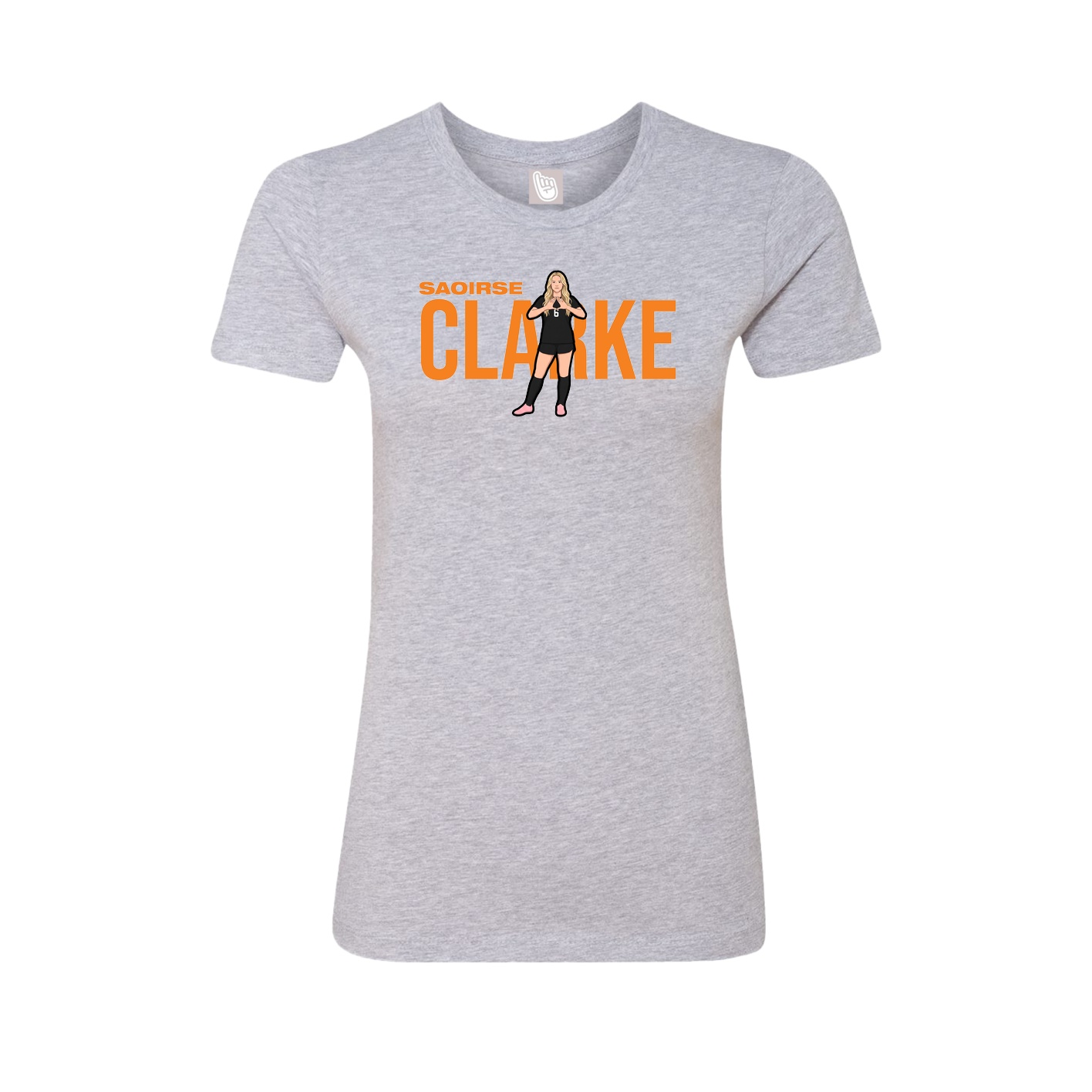 Fitted Women's Tee — Player Name in Grey