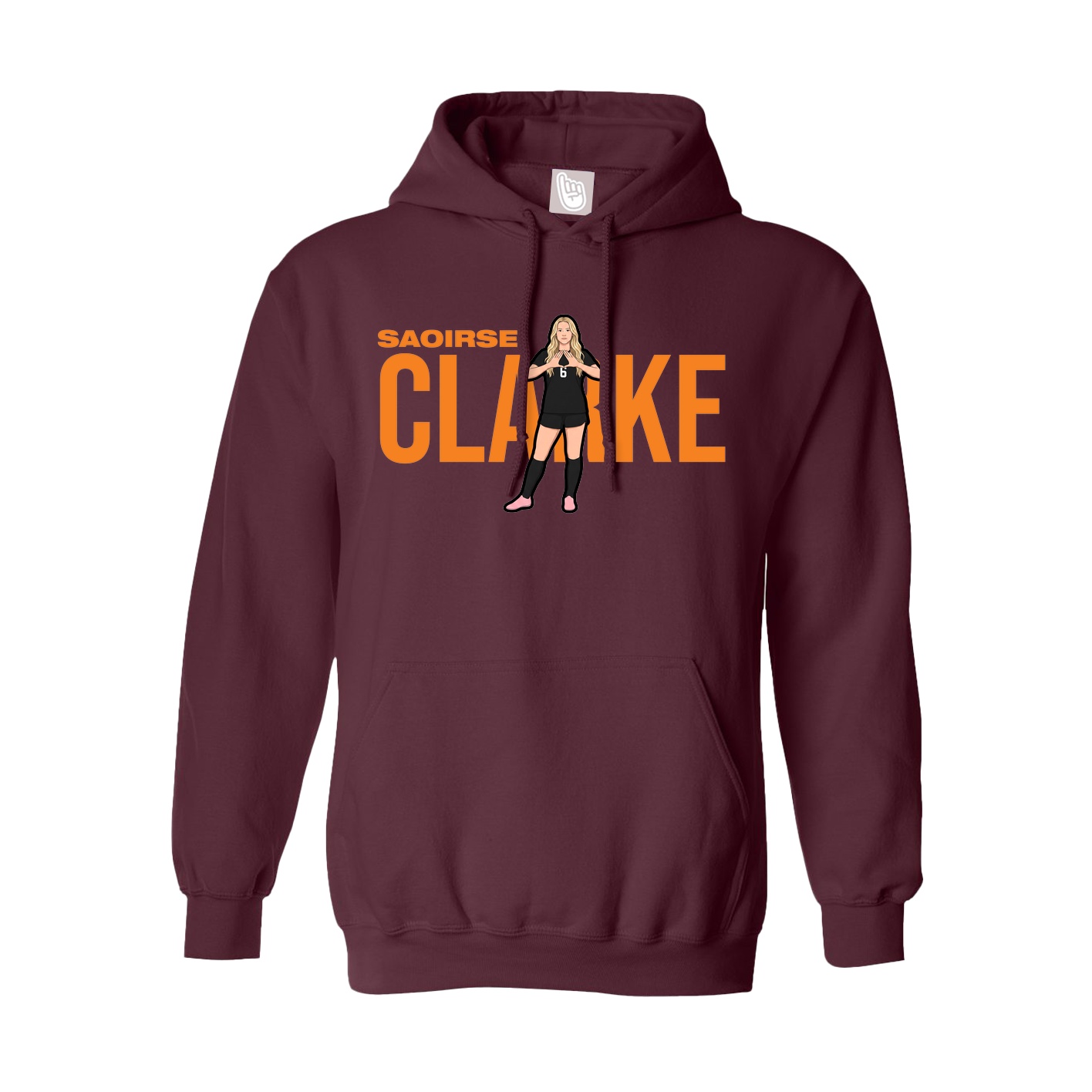 Hoodie — Player Name in Maroon