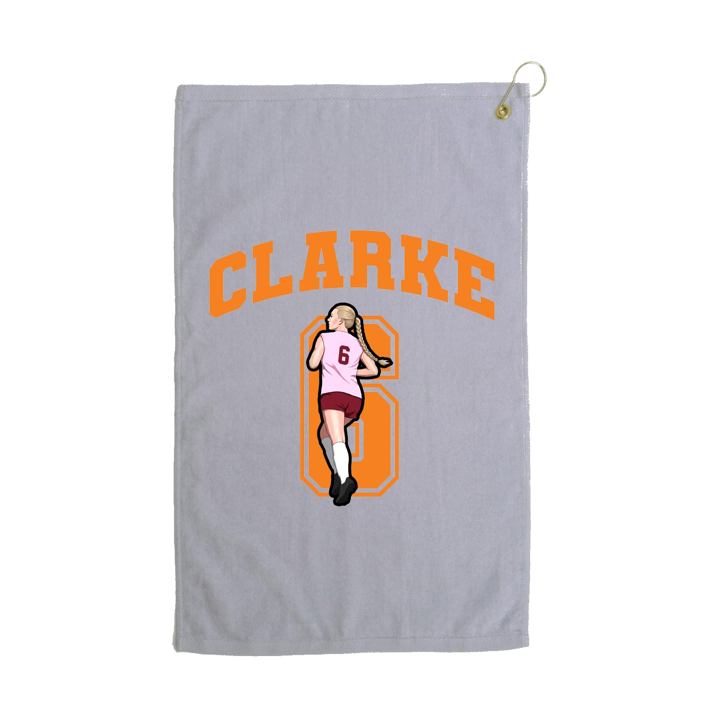 Golf Towel — Number in Grey