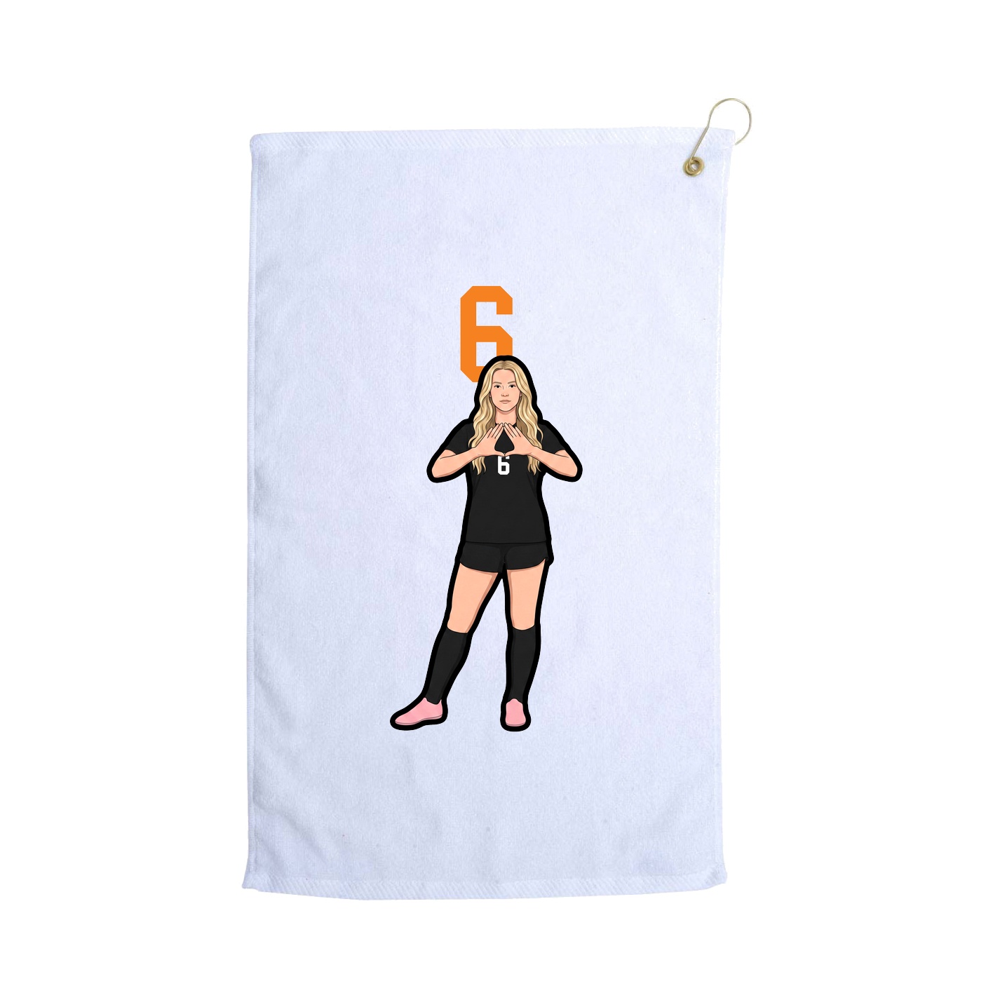 Golf Towel — Number Top in White