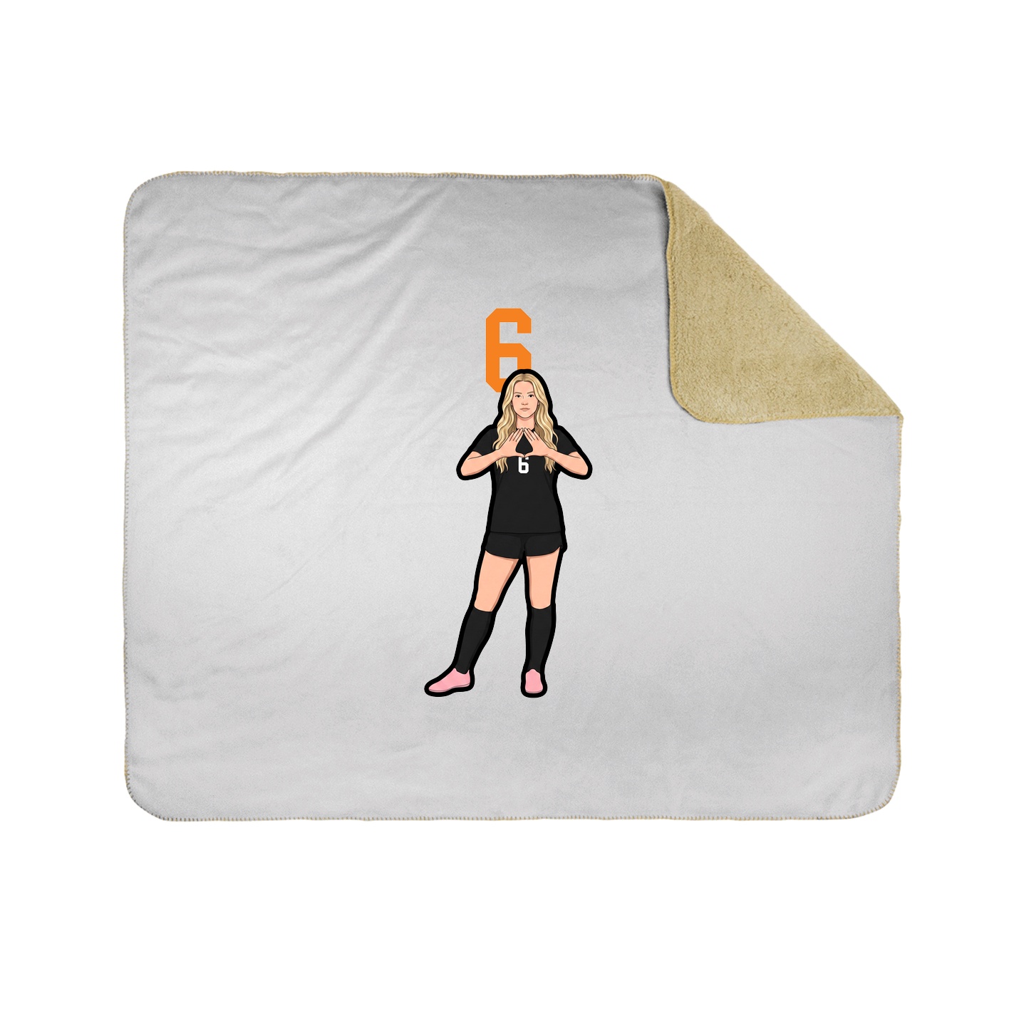 Throw Blanket — Number Top in White