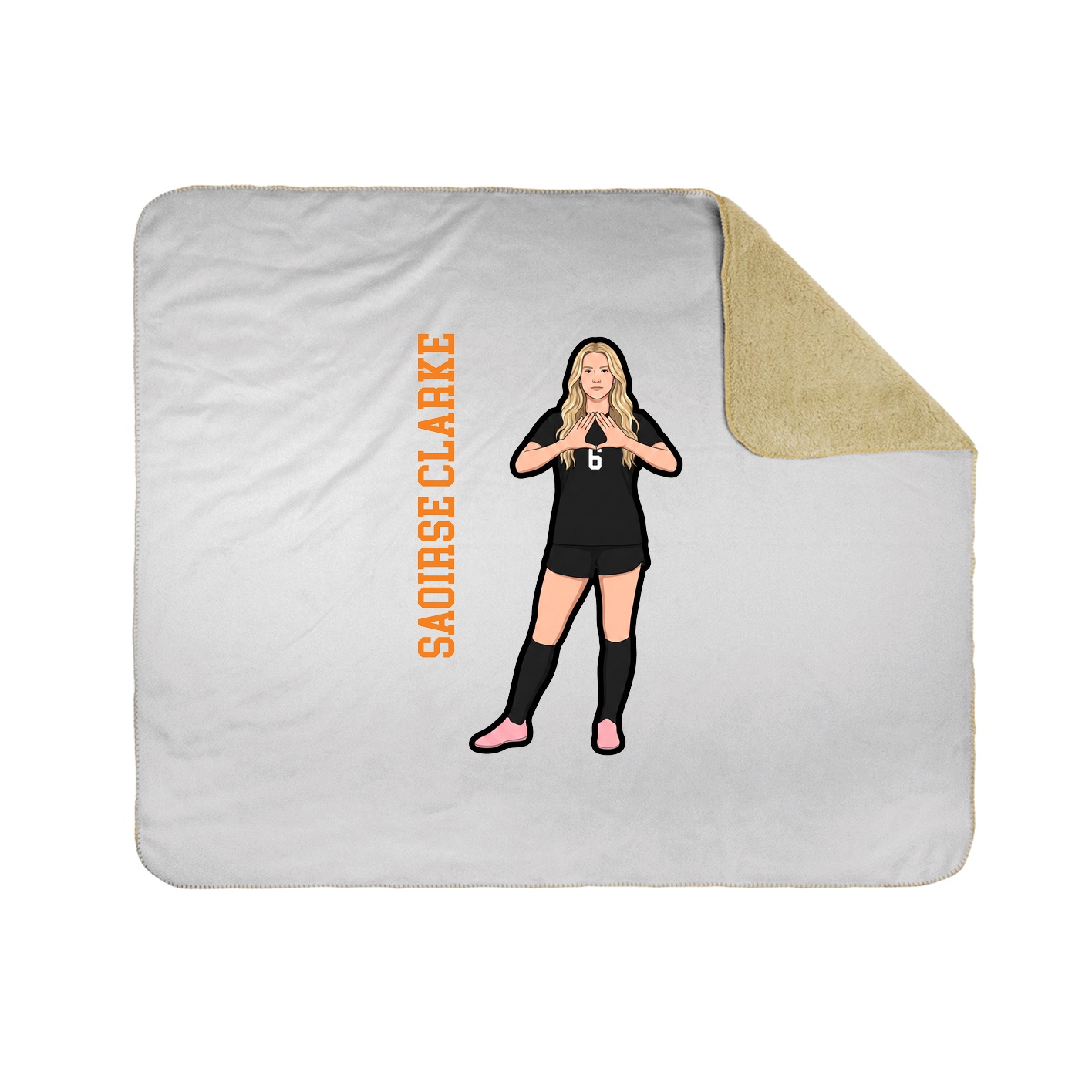 Throw Blanket — Name Vertical in White