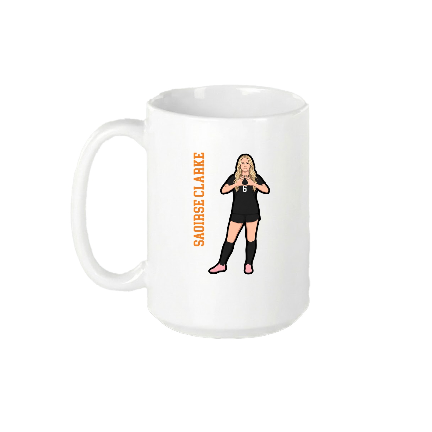15oz Coffee Mug — Name Vertical in White
