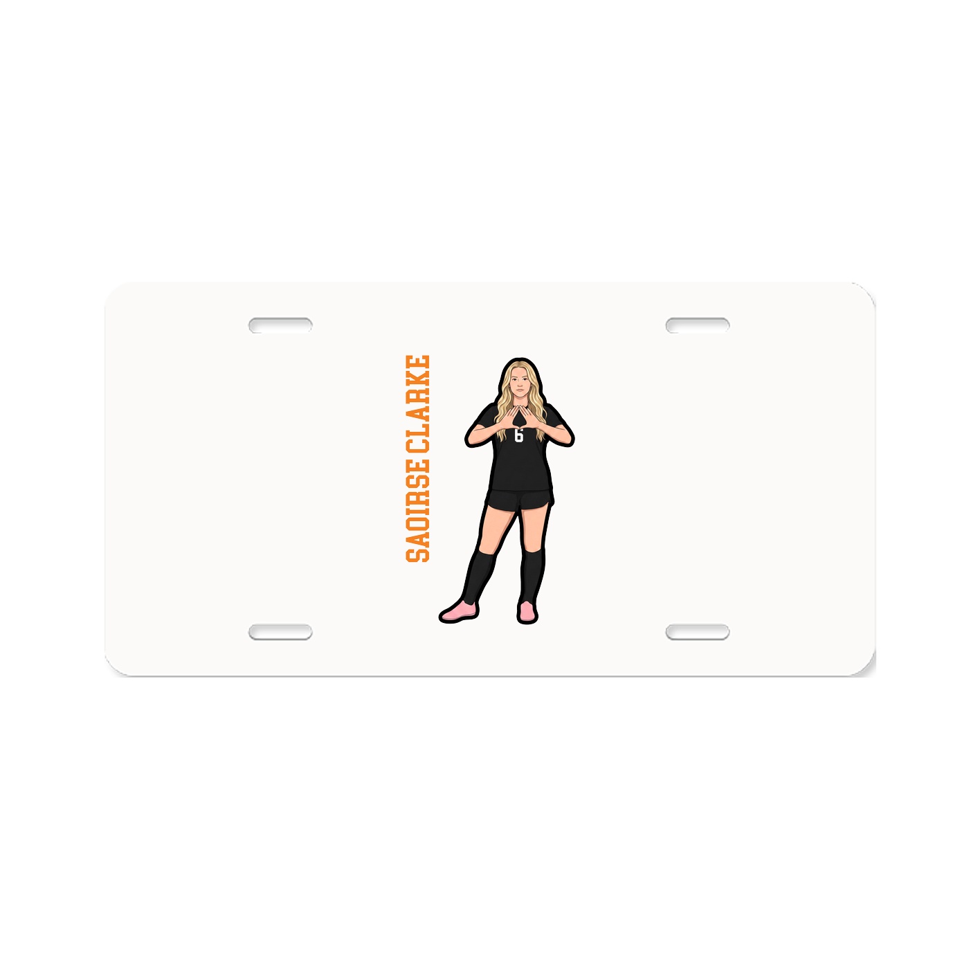 License Plate — Name Vertical in Classic