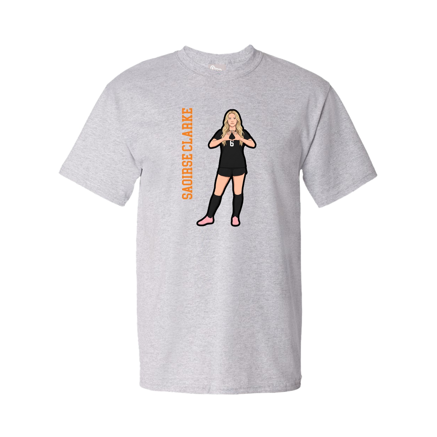 Youth Tee — Name Vertical in Grey
