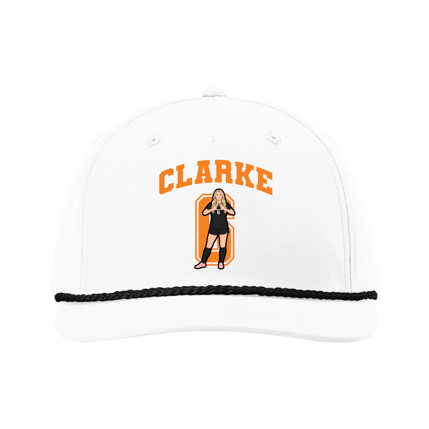 Five-Panel Classic Rope Cap — Number in White