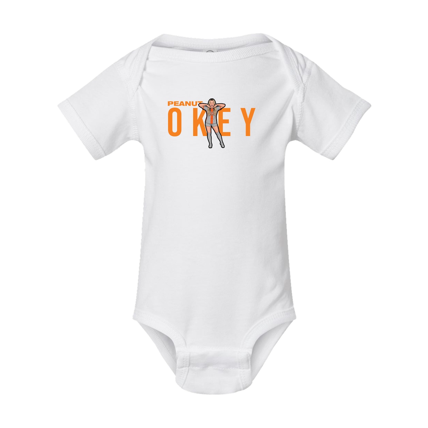 Baby Onesie — Player Name in White