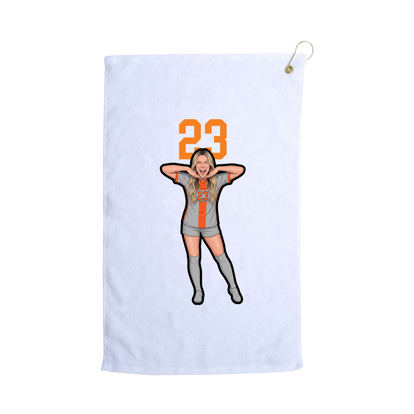 Golf Towel — Number Top in White