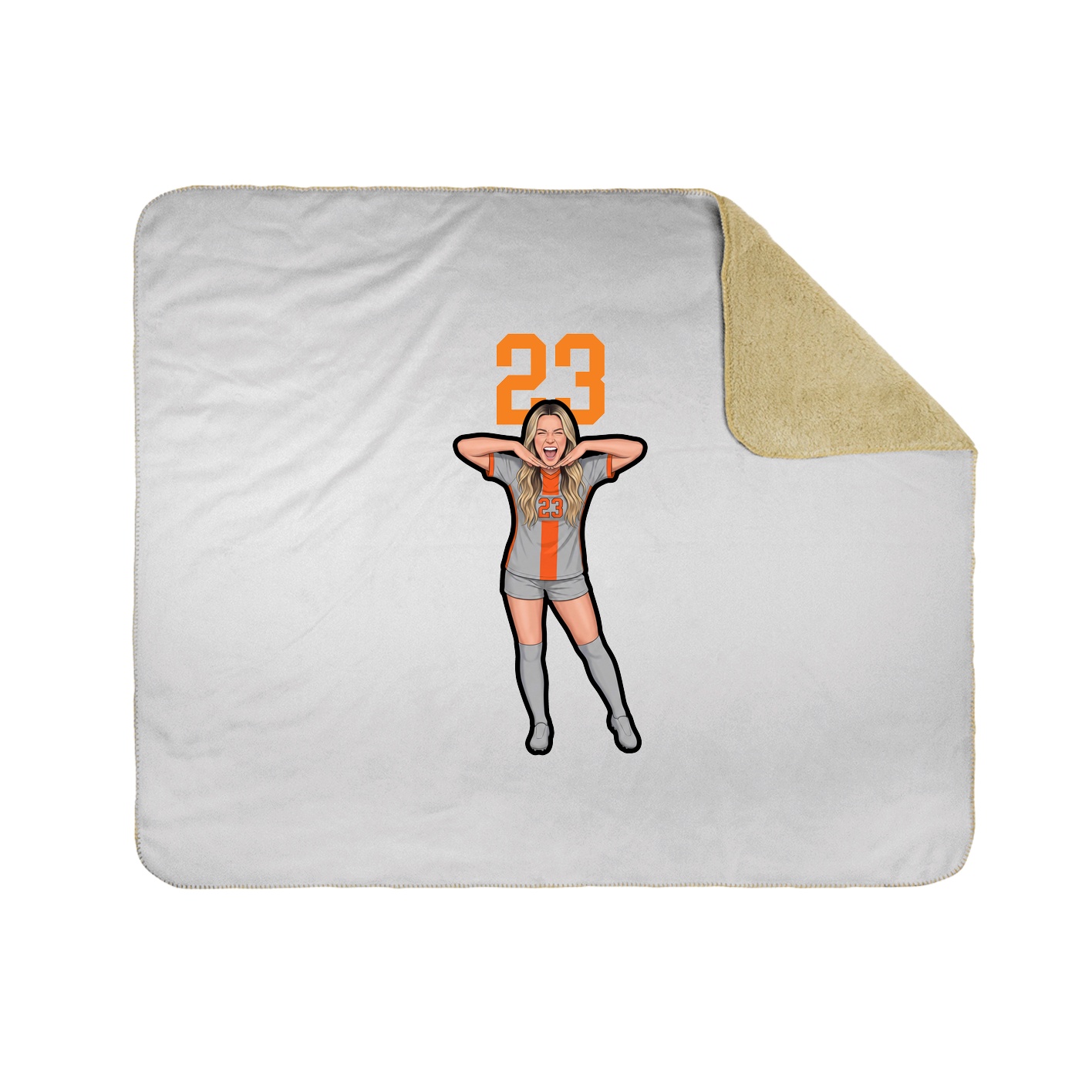 Throw Blanket — Number Top in White