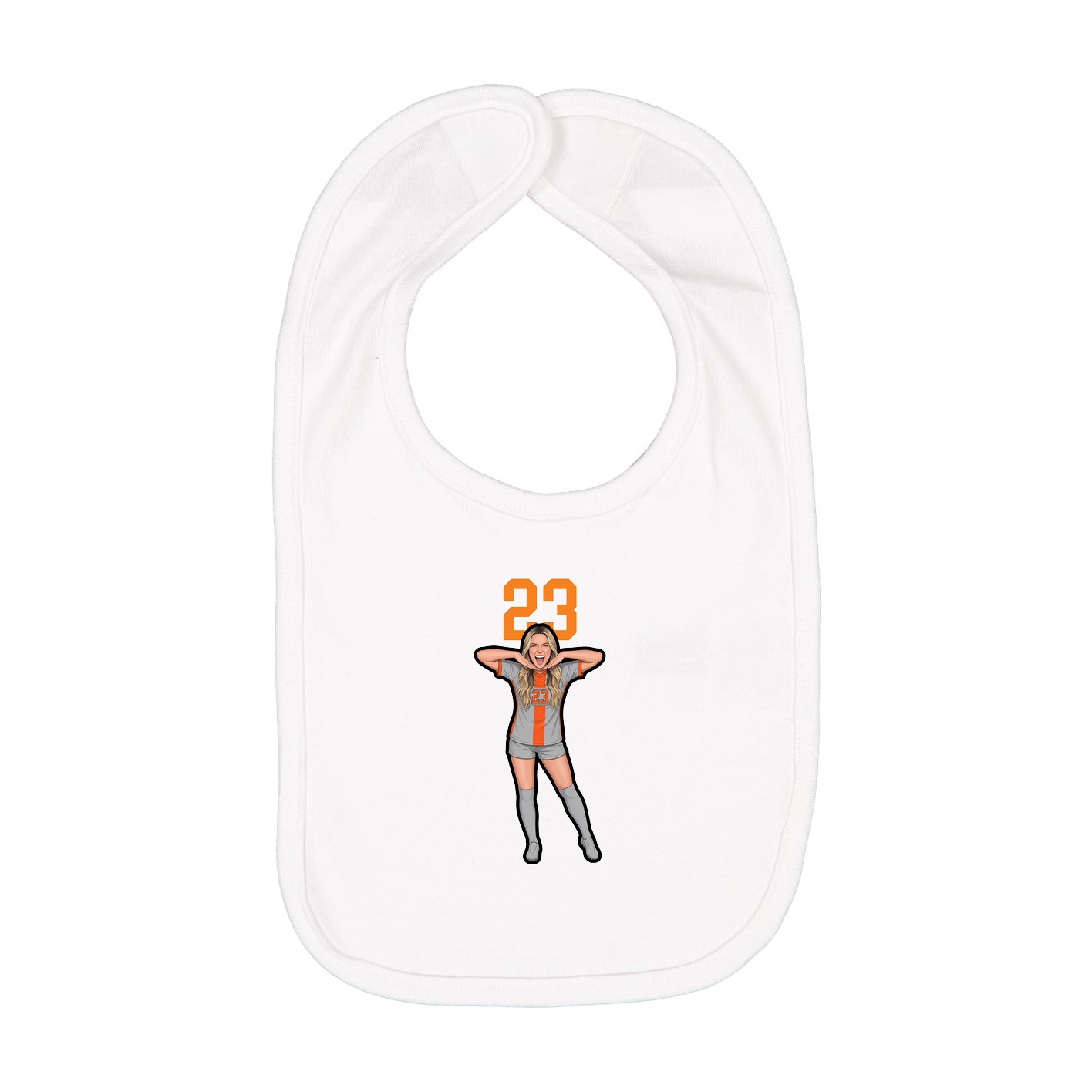Infant Bib — Number Top in White