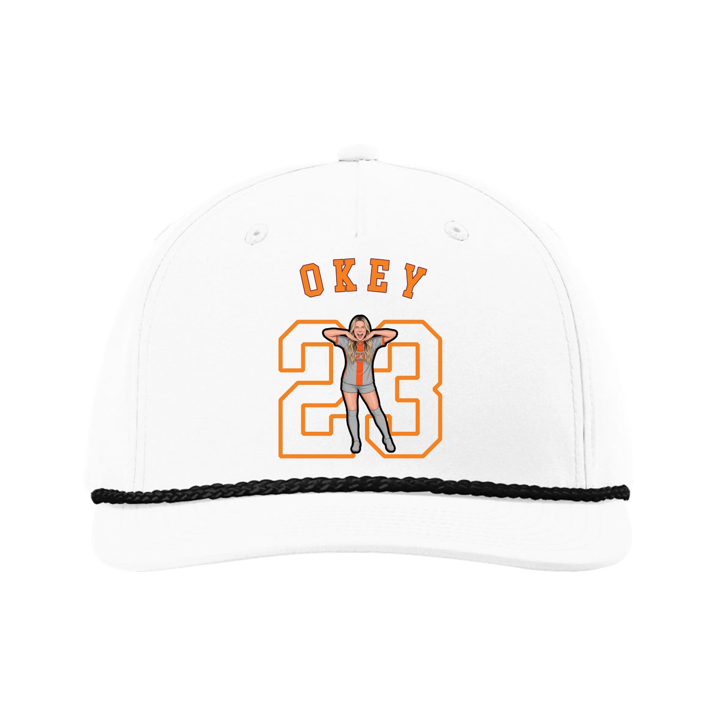Five-Panel Classic Rope Cap — Shirsey Arch in White