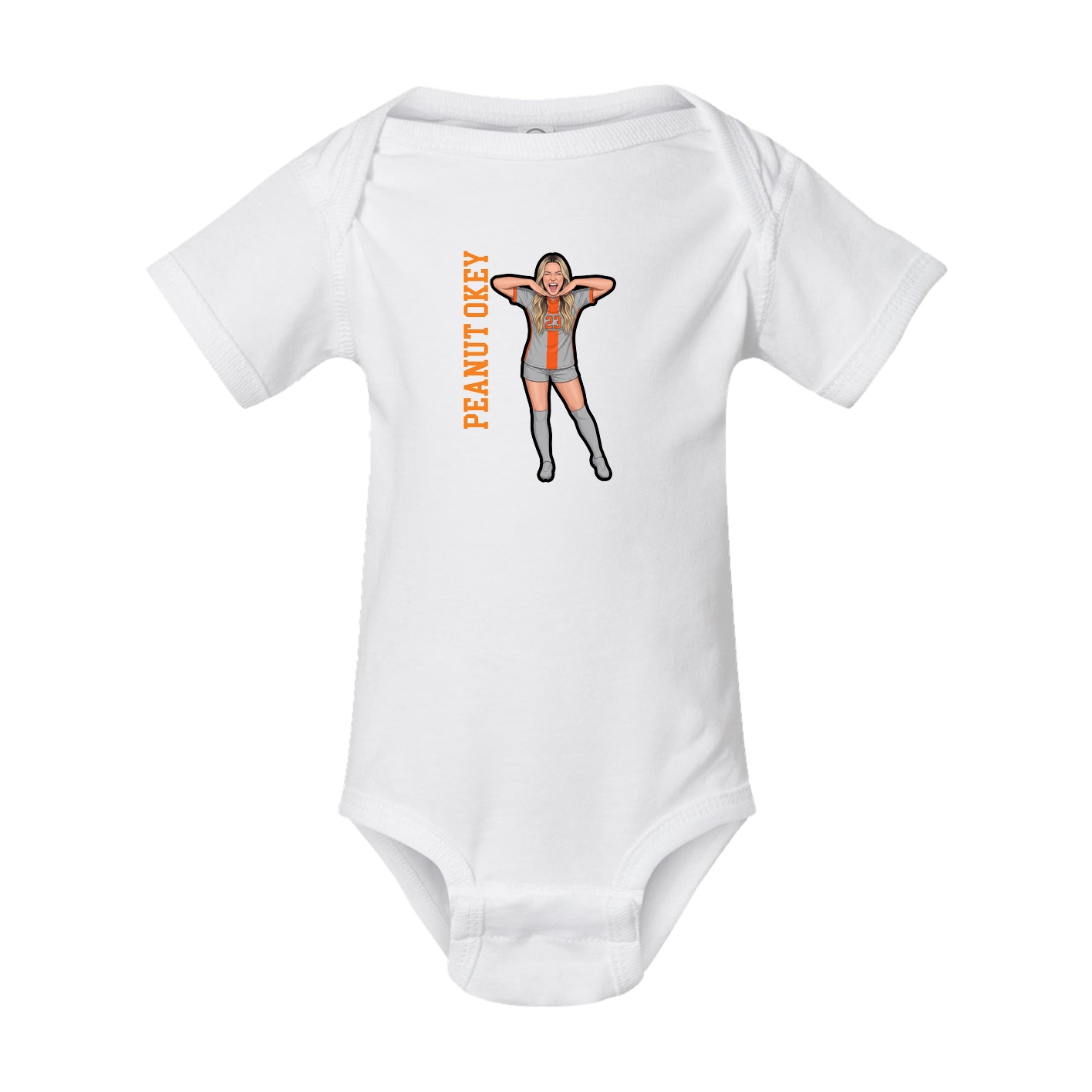 Baby Onesie — Name Vertical in White
