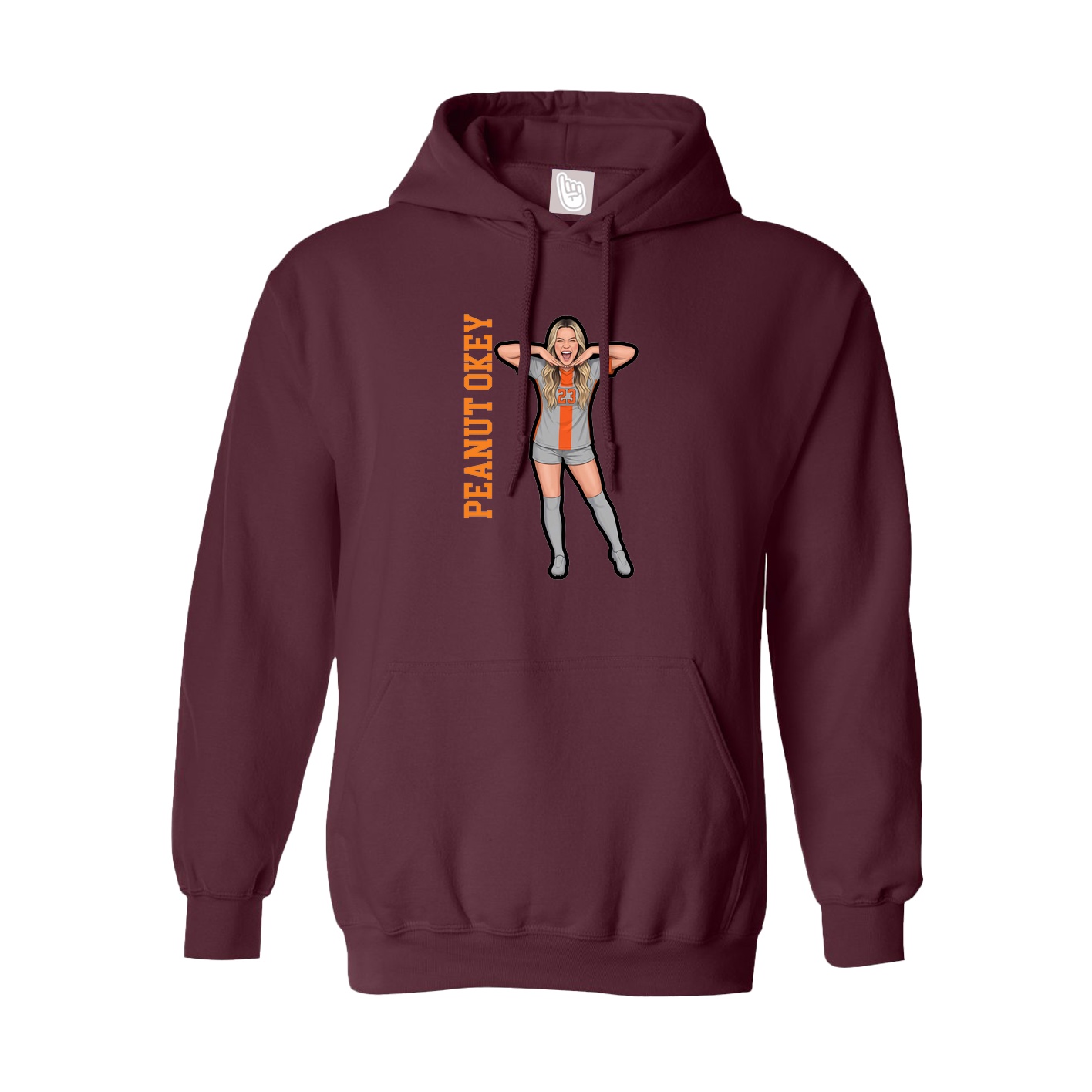 Hoodie — Name Vertical in Maroon