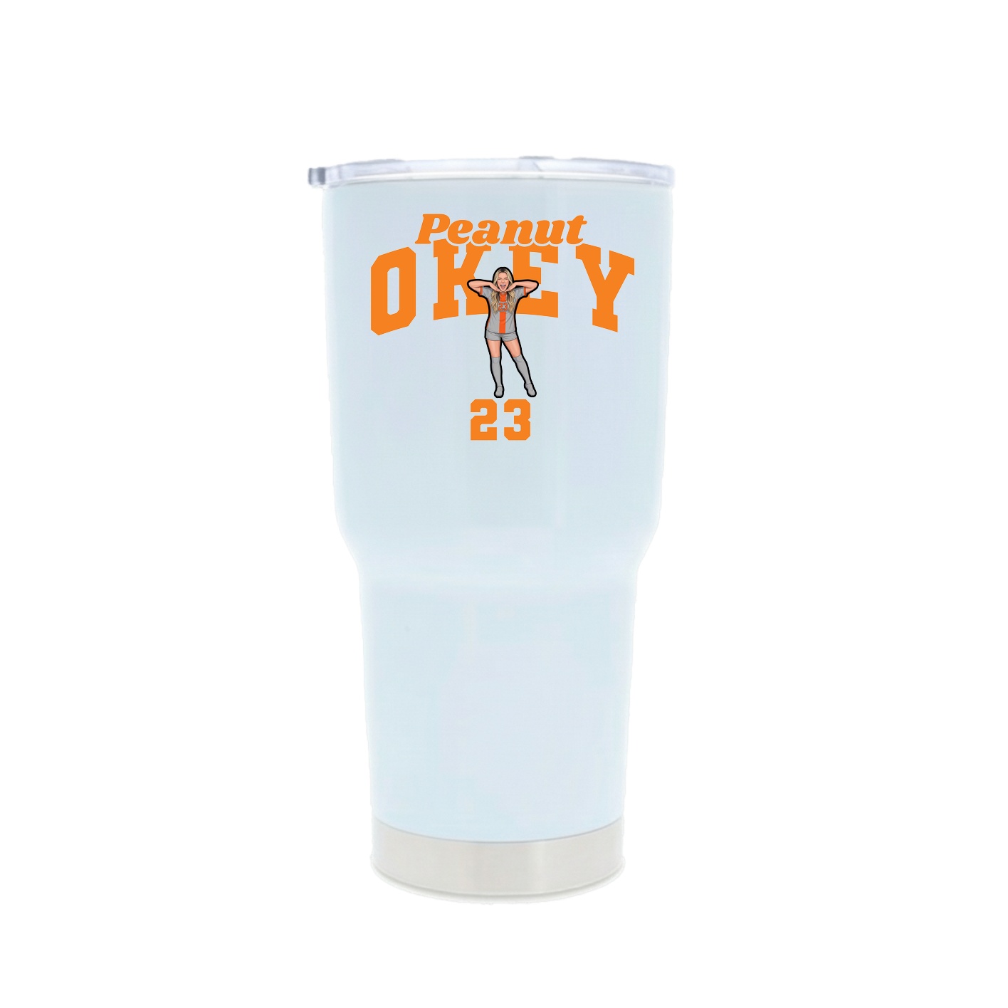 30oz Stainless Steel Tumbler — Signature Arch in White