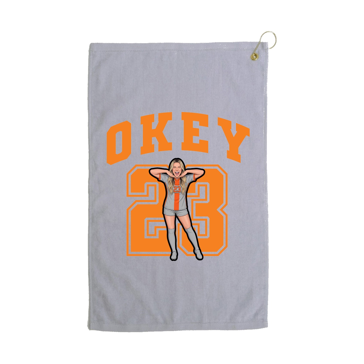 Golf Towel — Number in Grey