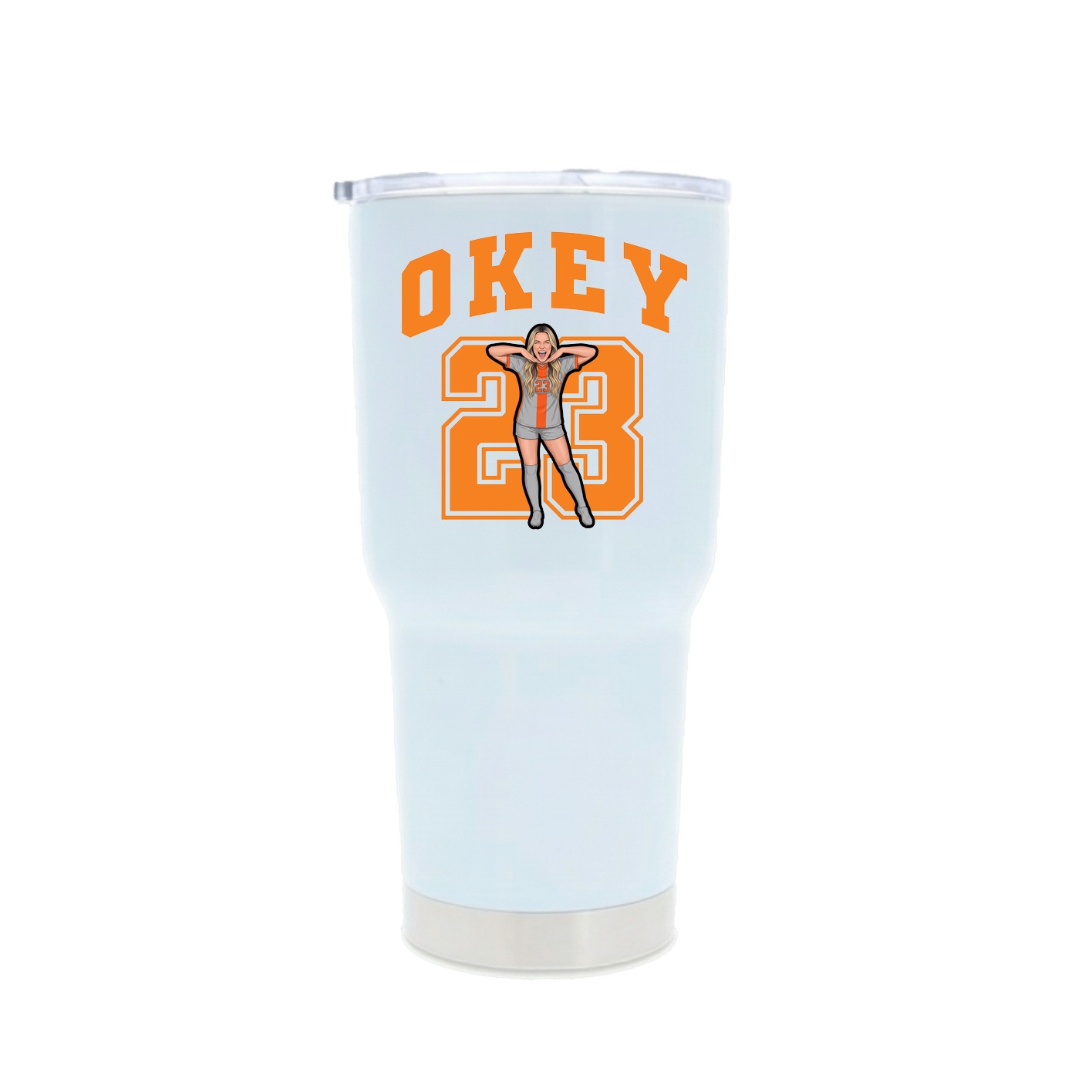 30oz Stainless Steel Tumbler — Number in White