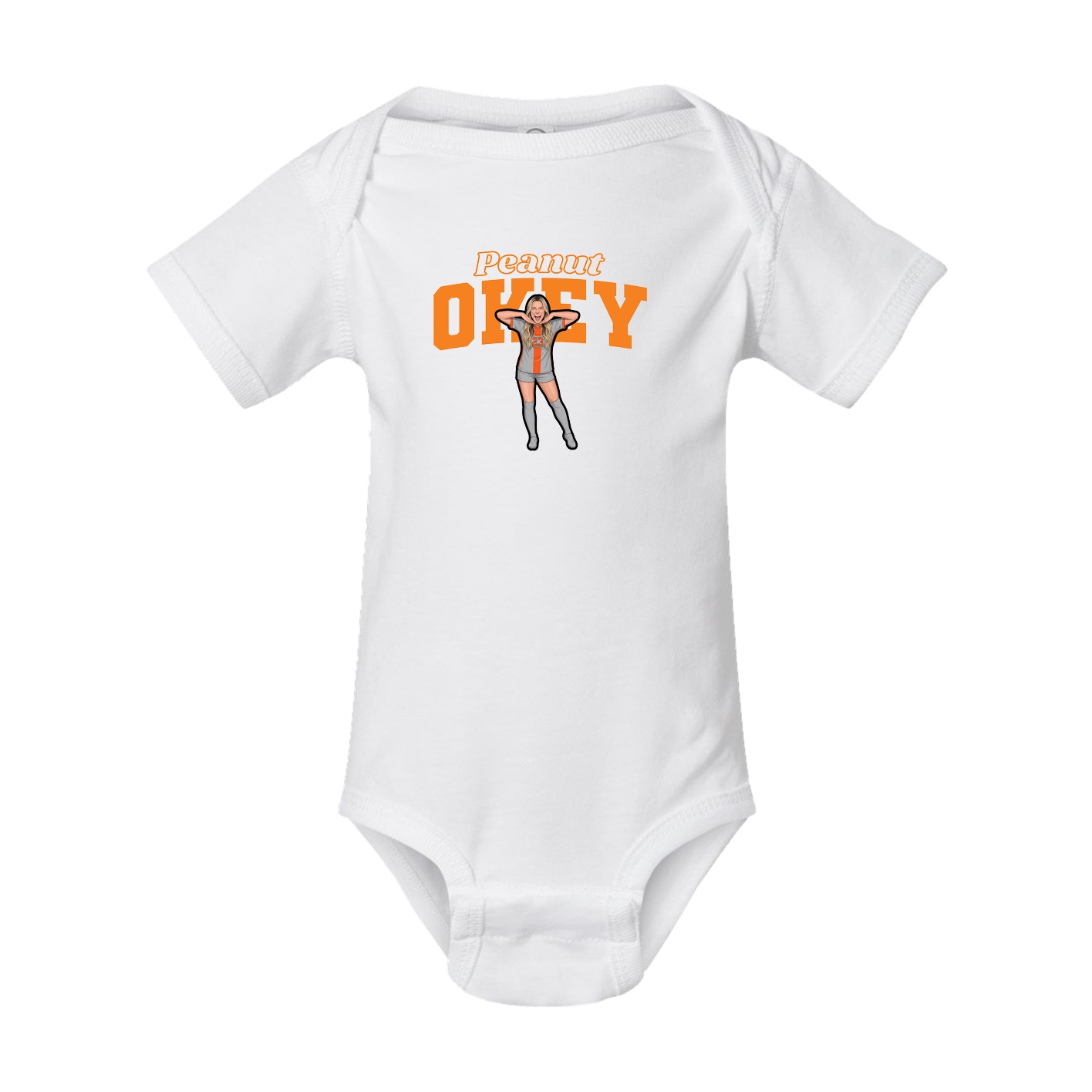 Baby Onesie — Name Arch in White