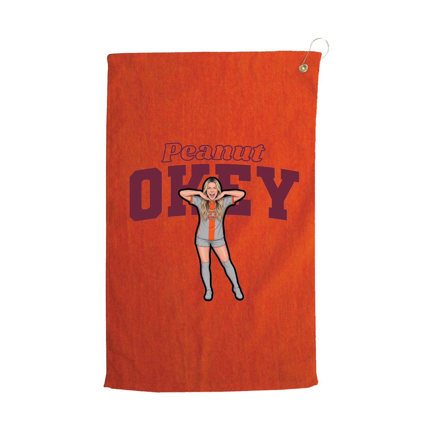 Golf Towel — Name Arch in Orange