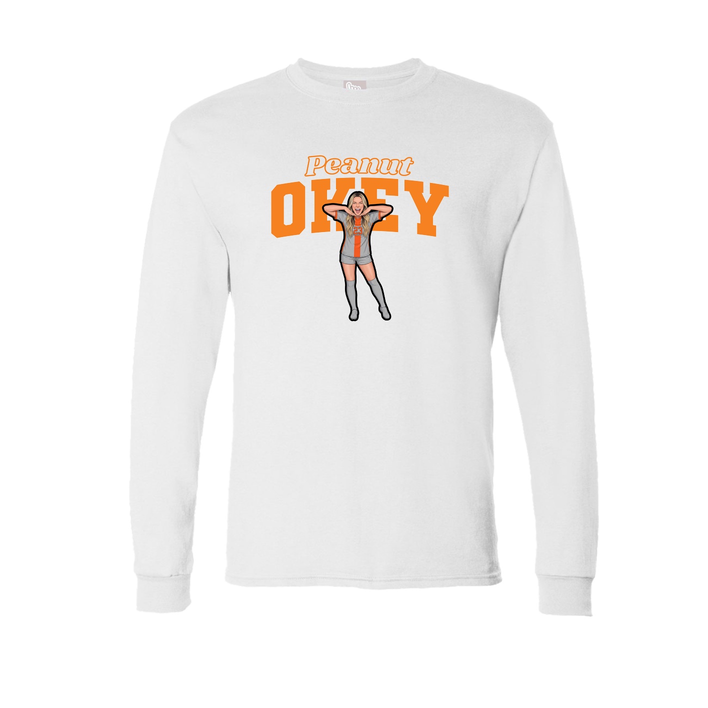 Long Sleeve Tee — Name Arch in White